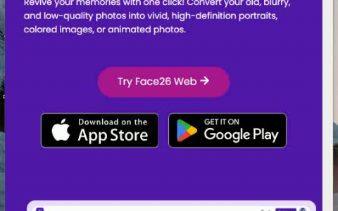 Face26 照片焕新神器，Face26 AI赋能。