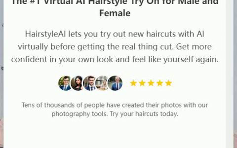 HairstyleAI "发型AI是一款革新性AI工具，提供无风险的虚拟试戴体验，助您探索广泛剪发与风格选择，确保自信决策，超越物理限制，随时随地个性化您的外观尝试。"