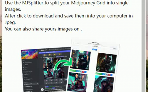 Midjourney Splitter 一键分割，JPEG保存，轻松分享！